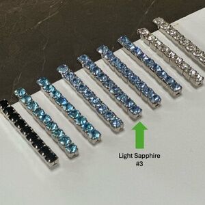 Danny Pollak Light Sapphire Swarovski Crystal Bobby Pin (#3) - 2.5 in.